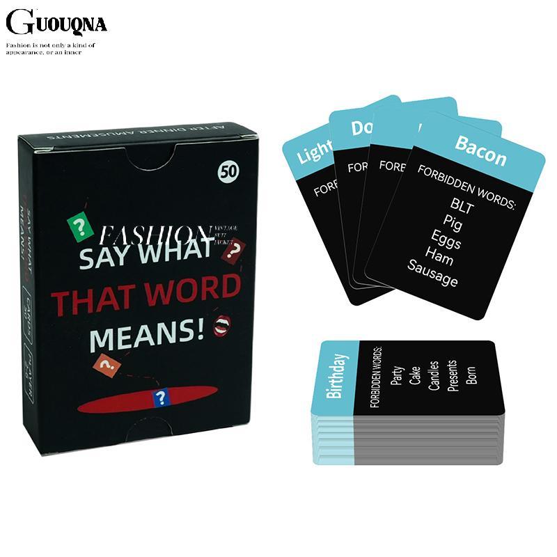 GUOUQNA Nói những gì từ đó có nghĩa là, người lớn Mô tả từ trên bàn Thẻ trò chơi đoán thẻ trò chơi đ
