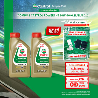  COMBO 2 Dầu nhớt xe số Castrol POWER1 4T 10W-40  0.8L 1L 1.2L  