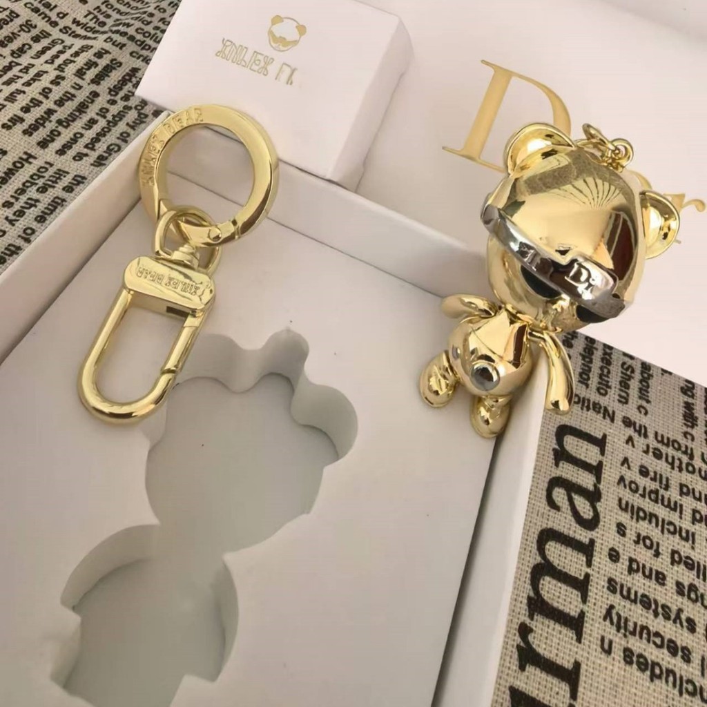 DIO* Mr. Mid-Autumn Festival Gift gold Little Bear Keychain Souvenir Keychain Bag Pendant Gravity Be