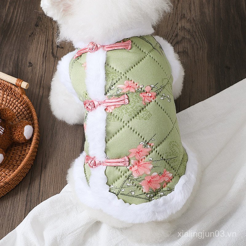 Quần Áo Cho Chó Bông Phong Cách Mới Nam Chó Quần Áo Ấm Cổ Áo Cotton Chống Bẩn Dày Hai Chân Quần Áo M