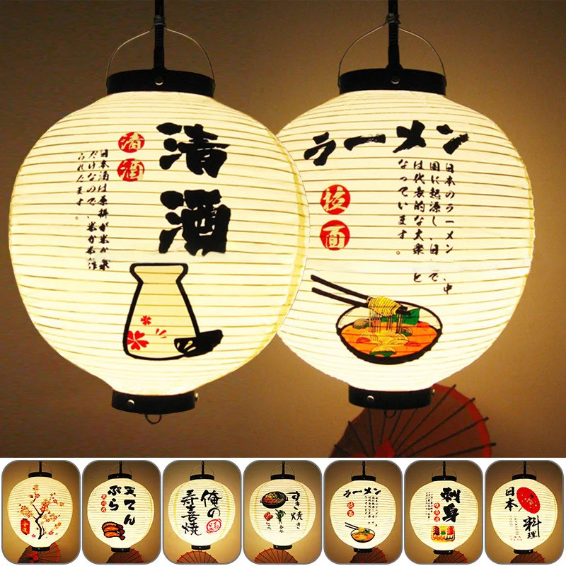 đèn lồng phong cách nhật bản vật liệu nhựa chống thấm nước tròn izakaya sushi lantern beauty cherry 