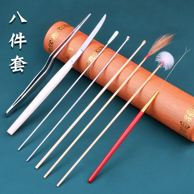 A New Vintage Ear Cleaning Tool Set Professional Ear Cleaner Goose Feather Stick Chicken Feather Hor