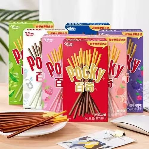 Glico Baiqi 55g Bánh quy trang trí Đồ ăn nhẹ thông thường Trà chiều văn phòng