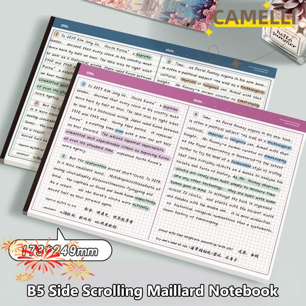 CAMELLIK3 20 tờ / Sổ tay B5, Notepad có thể xé ngang, Sổ tay giấy B5 đơn giản Học sinh