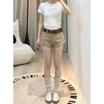 DaDuHey New American Ins High Street Retro Denim Shorts Niche High Waist Wide Leg Pants Large Size Hot Pants