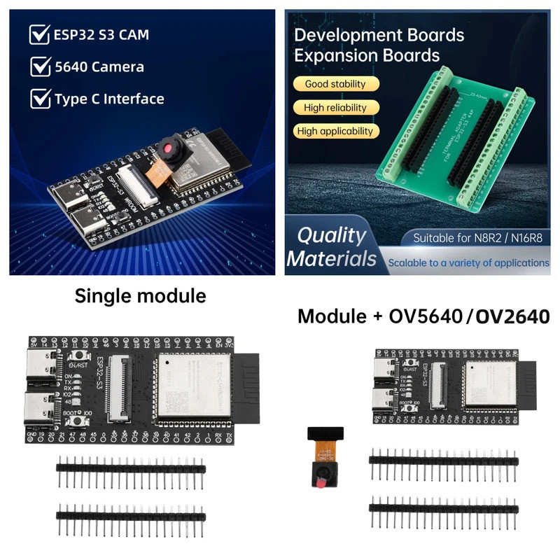 ESP32-S3 WROOM CAM bo mạch phát triển WiFi Bluetooth mô-đun trên ESP32-S3-WROOM-1 N16R8 mô-đun kép T