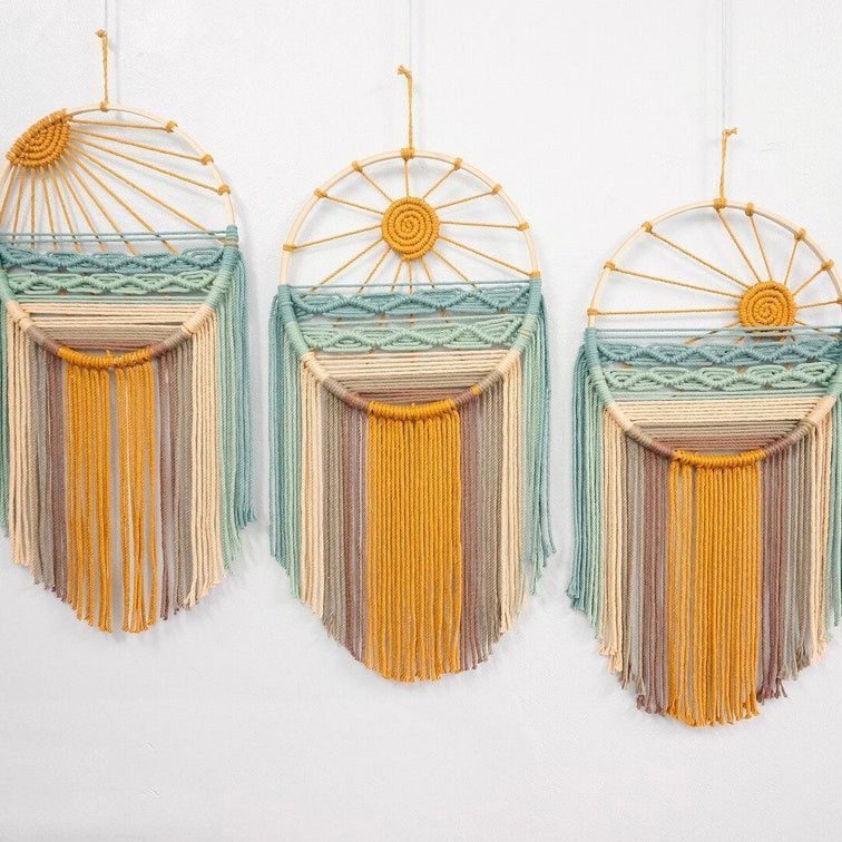 [SẴN SÀNG] Tấm thảm Streamer Emerald Tree of Life Tấm thảm Bohemian Feather Chuông gió Dream Catcher