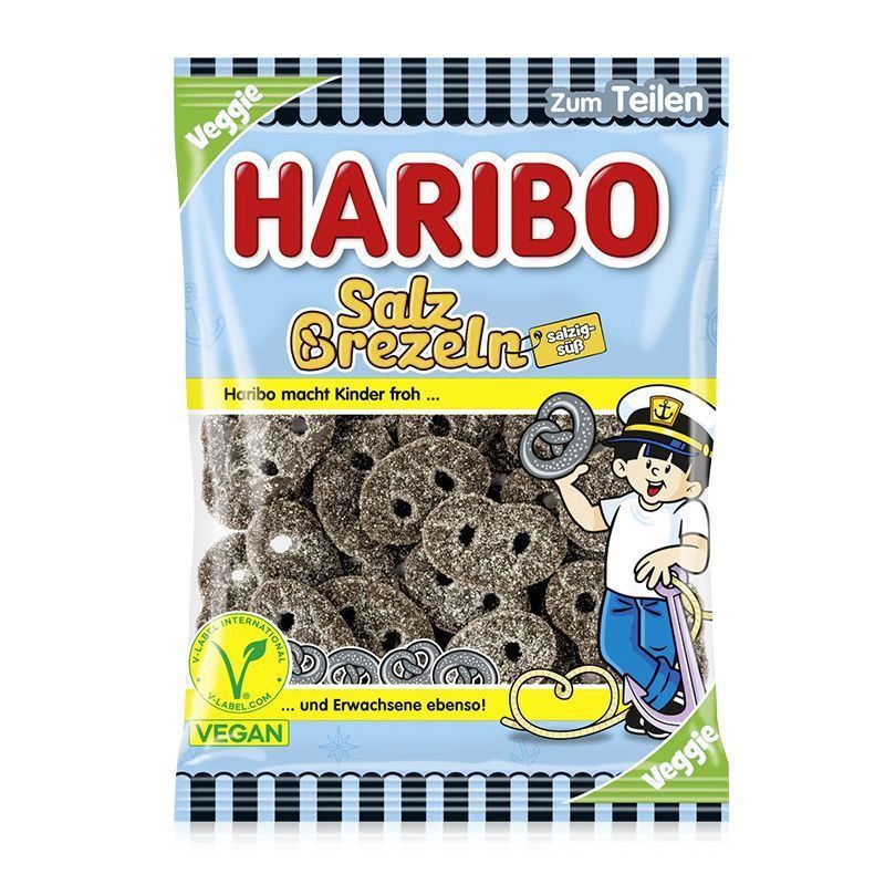 Nhập khẩu Đức Haribo Haribo Haribo Haribo Thắt nút Pig Nostril Cam thảo Gummy Tricky Không ngon Kẹo 