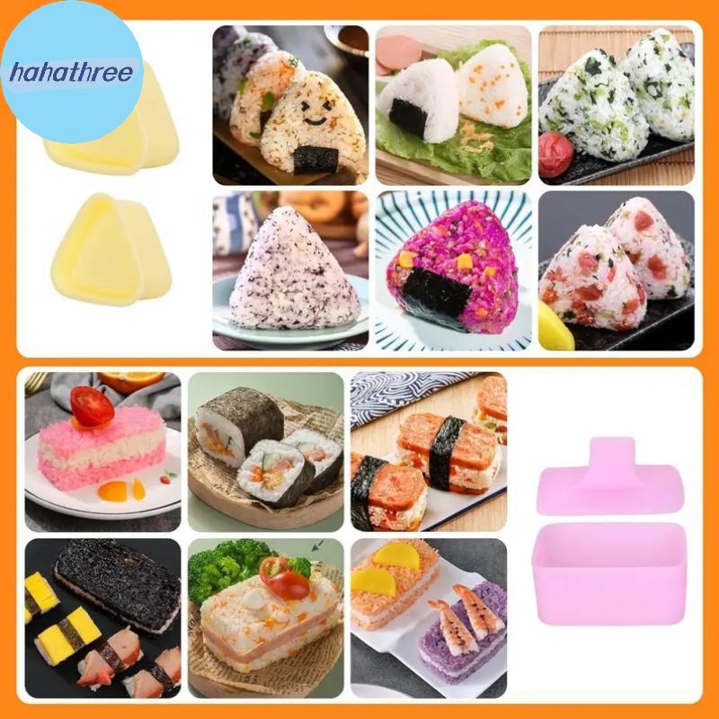 Ha Onigiri Mold 6 Pa Musubi Press Mold Kit, 2 Musubi Maker, 2 chốt cơm, 2 khuôn cơm hình tam giác cổ