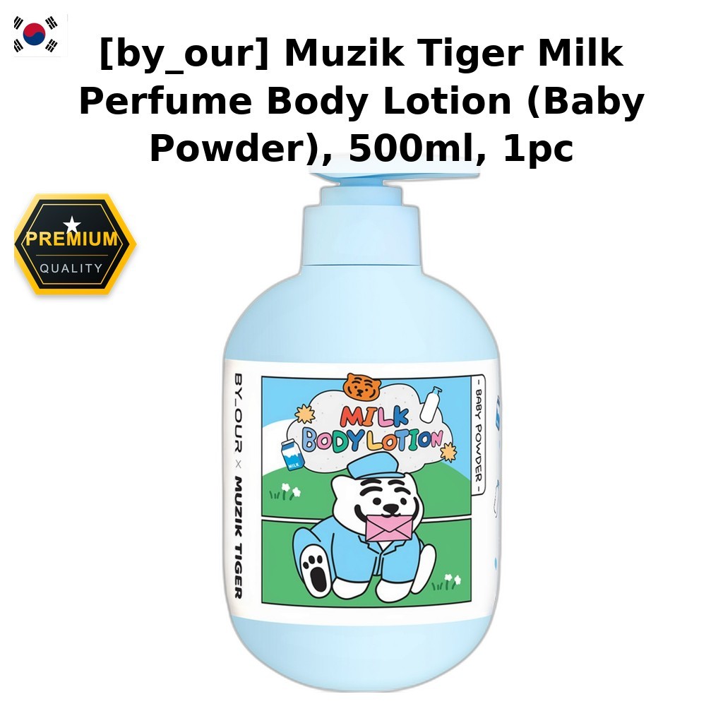 [by _ our] Sữa dưỡng thể nước hoa sữa Muzik Tiger (Baby Powder), 500ml, 1pc / Sữa dưỡng thể Hàn Quốc