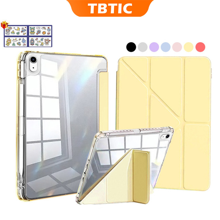 TBTIC Cho iPad Có Giá Đỡ Bút Chì 11th A16 2025 Thế Hệ 10 10.9 Vỏ Trong Suốt A3354 A3355 A3356 A2696 
