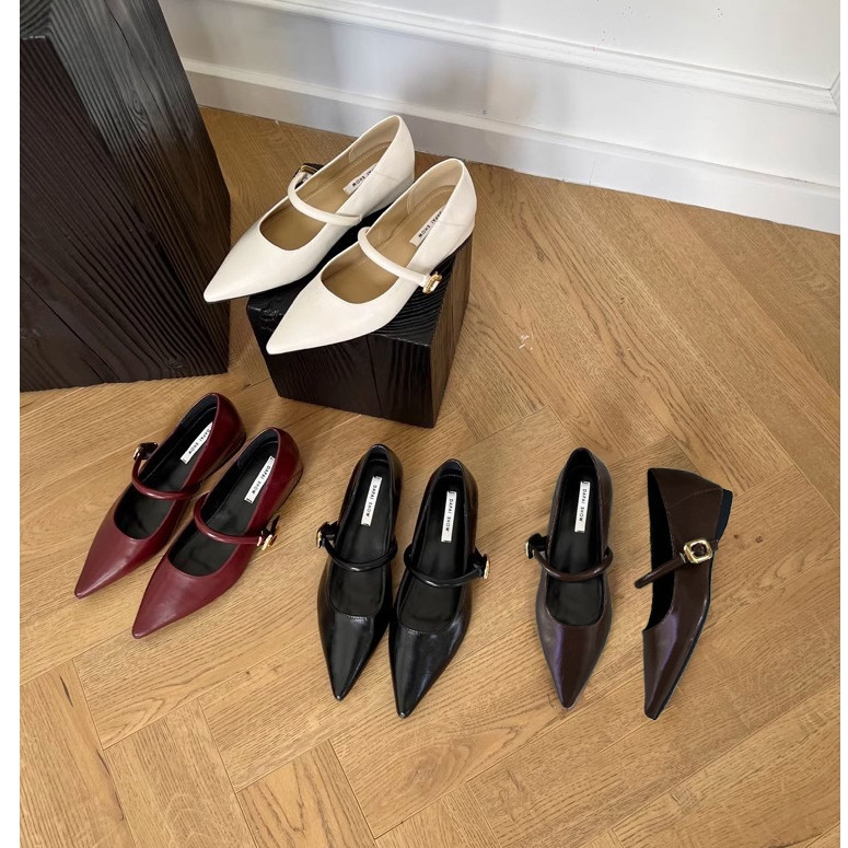 GIÀY BÚP BÊ MŨI NHỌN 𝓷𝓬𝓼𝓽𝓸𝓻𝓮 QUAI NGANG PHỐI KHÓA ĐỘN ĐẾ TRONG - C123