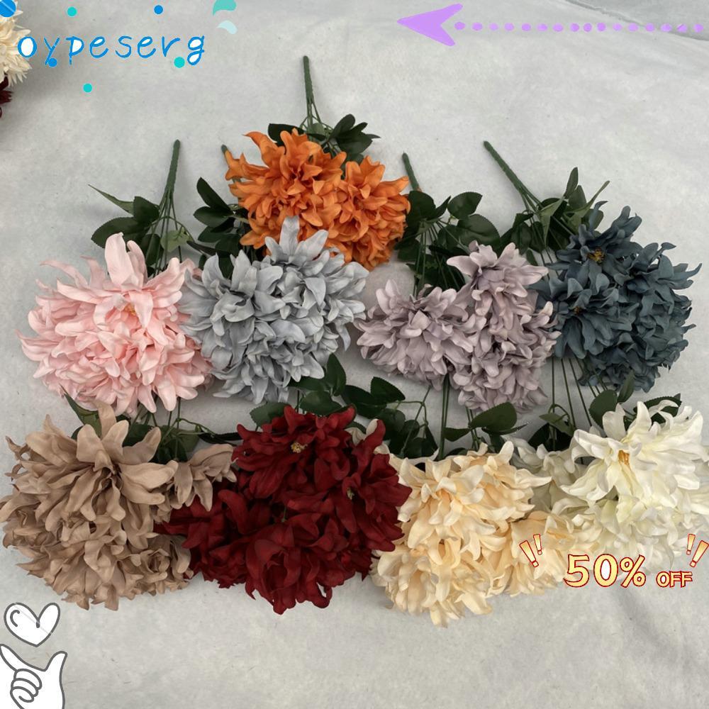 OYPESERG12 Dahlia Bunch Flowers, 7 Đầu Vải Chải Hoa Nhân Tạo Dahlia, 45CM DIY Hoa Sắp Xếp Tiệc Cưới