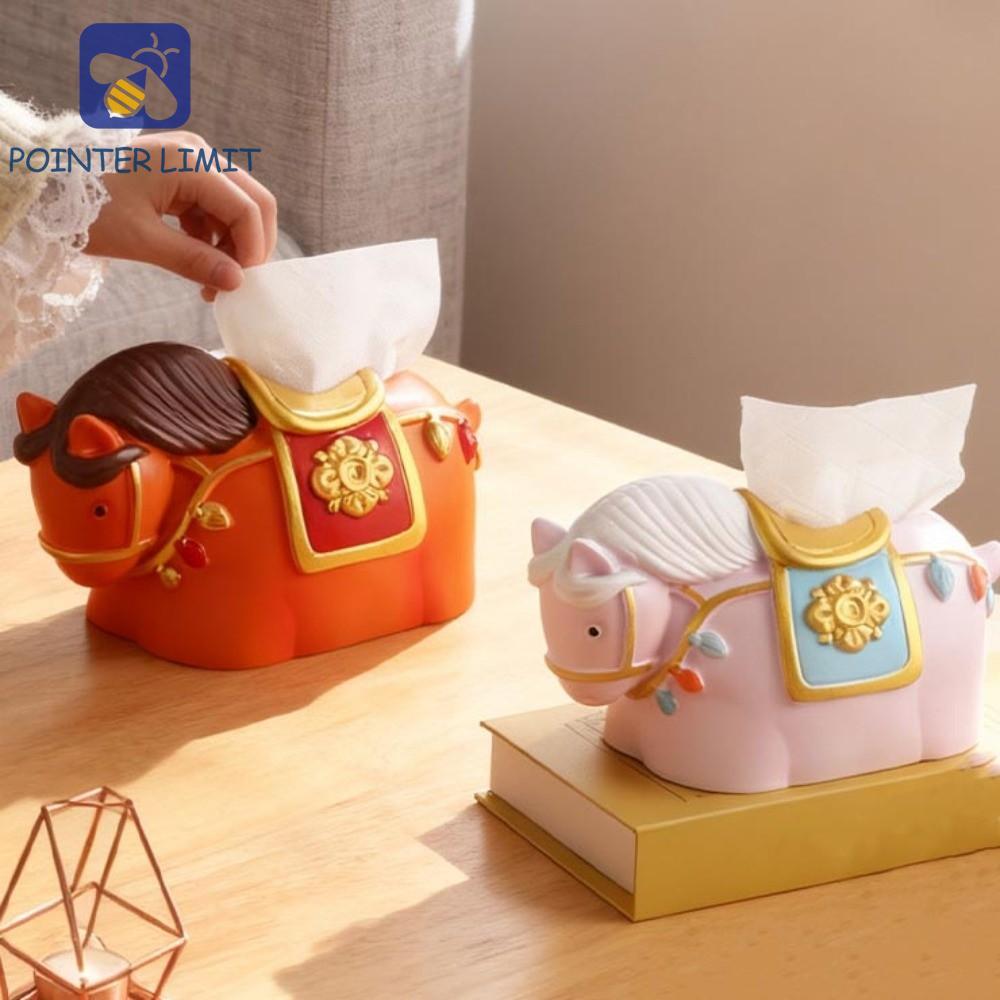 POTER LIMIT Hộp Bảo Quản Khăn Giấy Ngựa, Bộ Sưu Tập Hình Mô Hình Năm Ngựa Hộp Đựng Khăn Giấy, Trang 