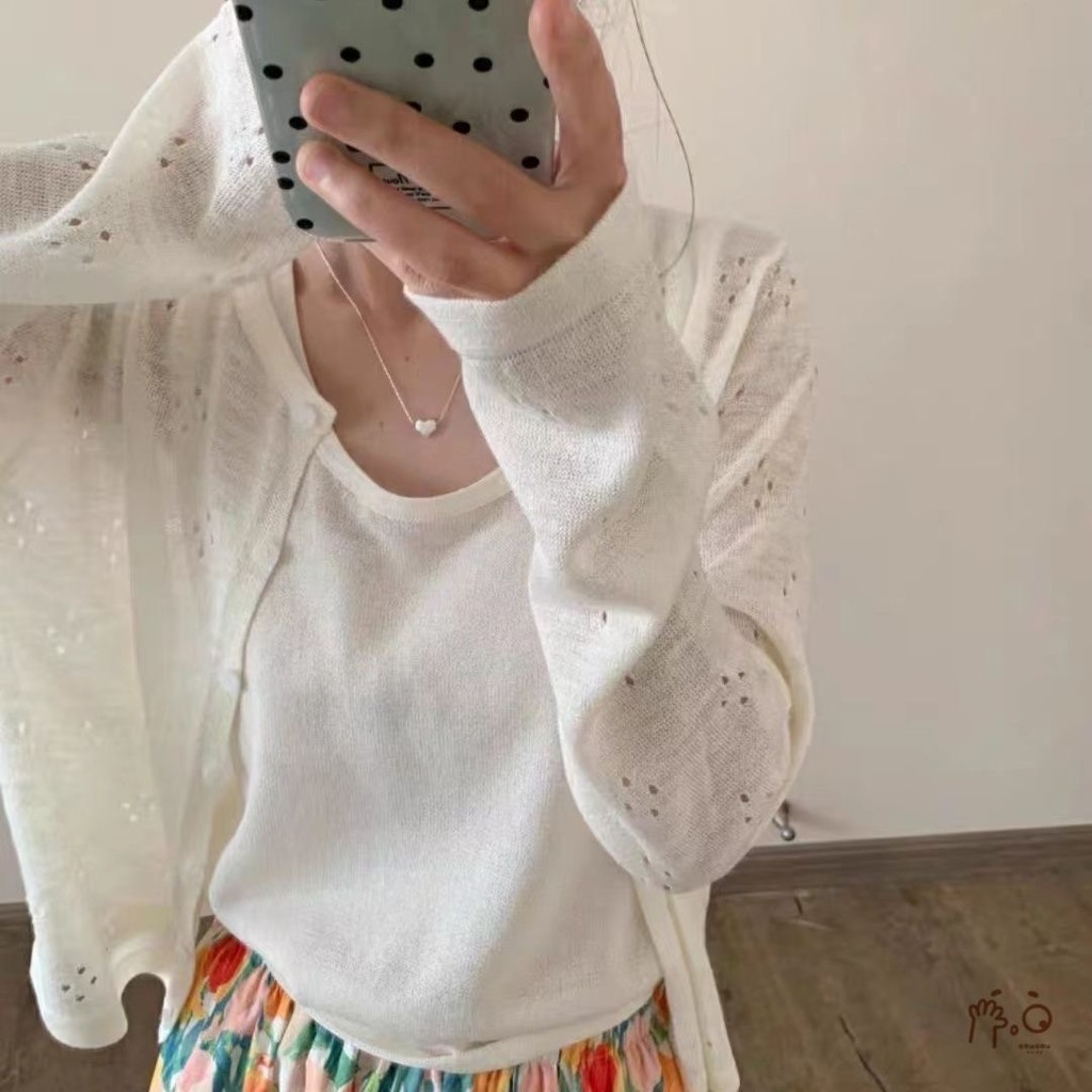 Áo len dệt kim nhẹ phong cách Hàn Quốc, size lớn dành cho nữ, phù hợp mặc hàng ngày tại cà phê và văn phòng - MZH33-W | BigBuy360 - bigbuy360.vn