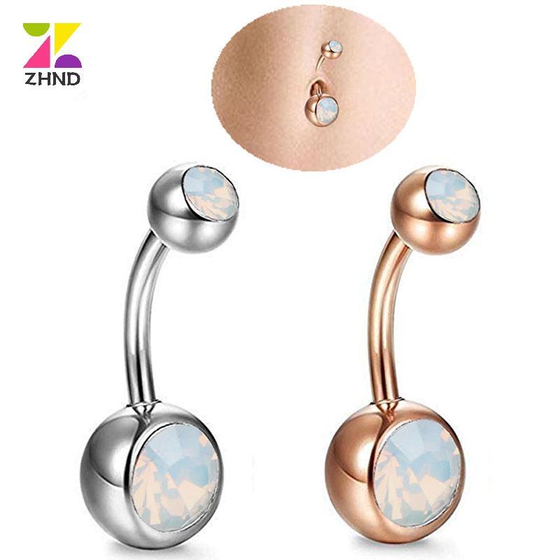 Nhẫn rốn lửa opal trắng thanh nhẫn body đẹp