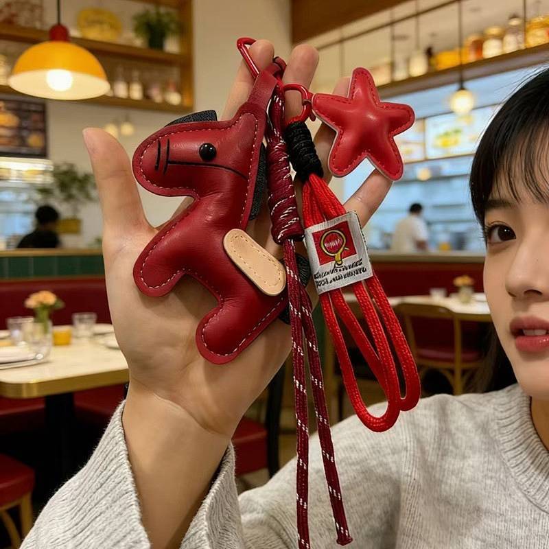 Pony Handbag Pendant Soon Rich Trend New Year Red Pendant Accessories Horse Year Car Key Chain N6q1