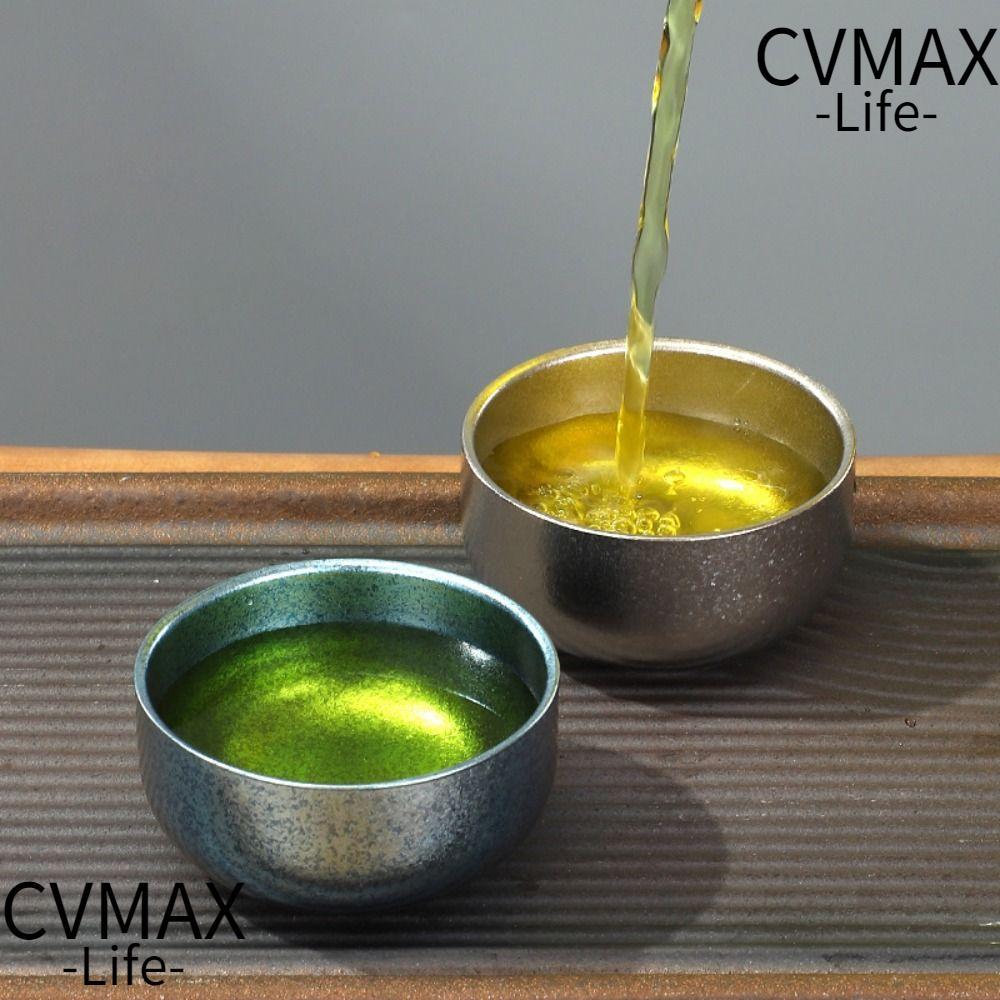 Cốc trà CVMAXX, Bộ đồ ăn trà titan nguyên chất nhỏ, Ấm trà cà phê và trà hai lớp 45ML 45ML 45ML