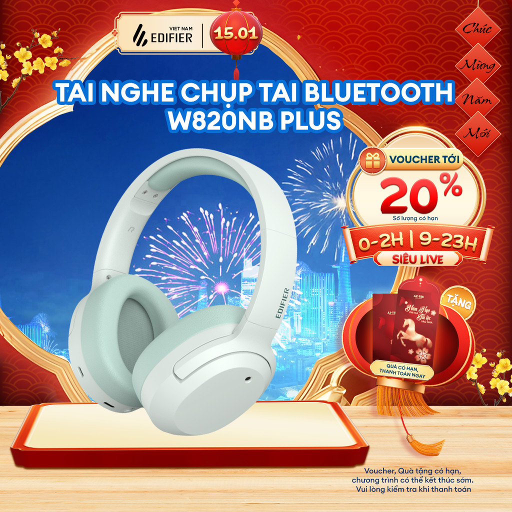 Tai Nghe Chụp Tai Bluetooth Chống Ồn EDIFIER W820NB/W820NB PLUS - Âm Thanh Hi-Res - Pin Đến 49H - 15 Tháng Bảo Hành
