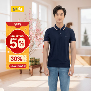   ĐG 149K  Áo polo nam YODY phối cổ Airy Cool mát lạnh thấm hút mồ hôi mềm mại APM7456 