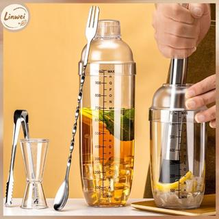[Linwei] Bộ bình lắc cocktail 3 / 5 / 7 Bộ bình lắc cocktail và đo Jigger Bộ dụng cụ lắc tay hỗn hợp để pha chế và quán Bar tại nhà