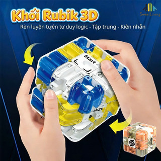 Rubik mê cung lăn bi 3D thế hệ mới thông minh , khối rubik 3x3 xếp hình mê cung lăn bóng rubic 3D trí tuệ