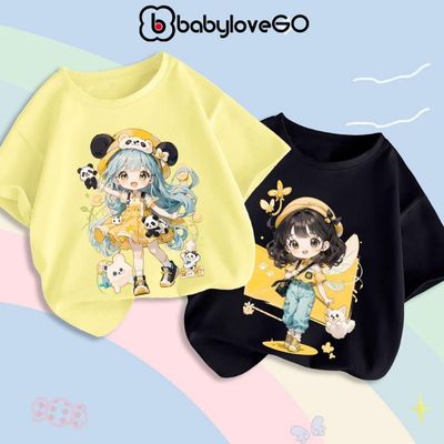 Áo thun bé gái BabyloveGO áo phông siêu xᶖnh chất cotton mềm nhẹ thoáng mát cho bé 1-10 tuổi