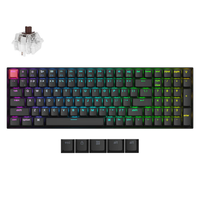 Bàn phím cơ không dây Keychron K4 V3 QMK (RGB_ 96%_ Bluetooth 5.2_ Wired USB-C) - Bảo hành chính hãn