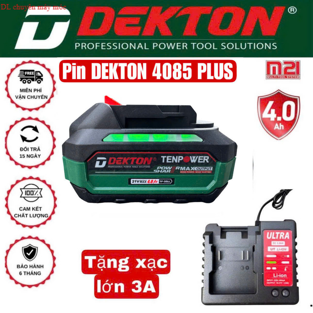 [GIẢM 50% - BH 6T] Pin Dekton M21, M21-B4085PLUS, M21-B4015TP, Chân Pin Phổ Thông DL Chuyên máu m