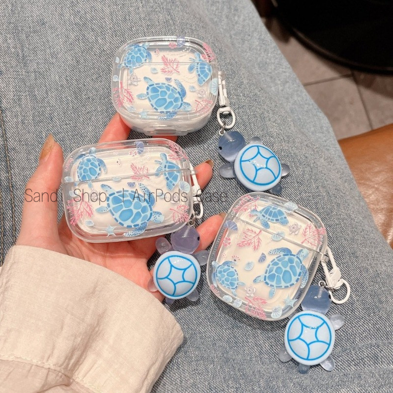 Ốp lưng Ocean Turtle AirPods Pro3 trong suốt AirPods 4 / 4anc Ốp lưng cho AirPods 1 / 2 / 3 / 4 / 4a