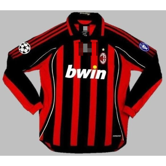 2006 / 2007 Ac Milan Sân nhà Áo đấu Retro Jersey Bóng đá 06 / 07 AC Milan Áo KAKA 22 NESTA 13 RONALD
