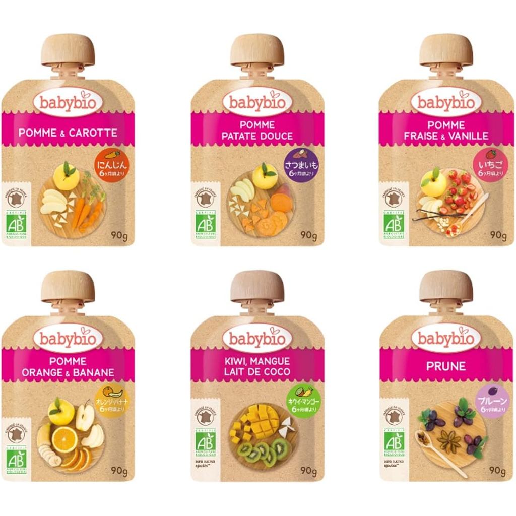 【direct from japan】Mitoku Organic Baby Smoothies - 6 Flavors, No Added Sugar, 90g Each