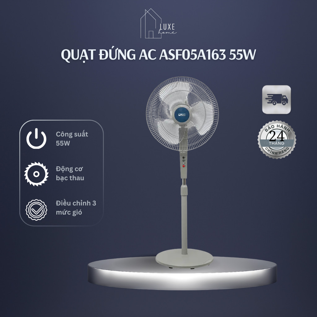 Quạt đứng AC ASF05A163 55W - 3 mức gió - Bảo hành 24 tháng