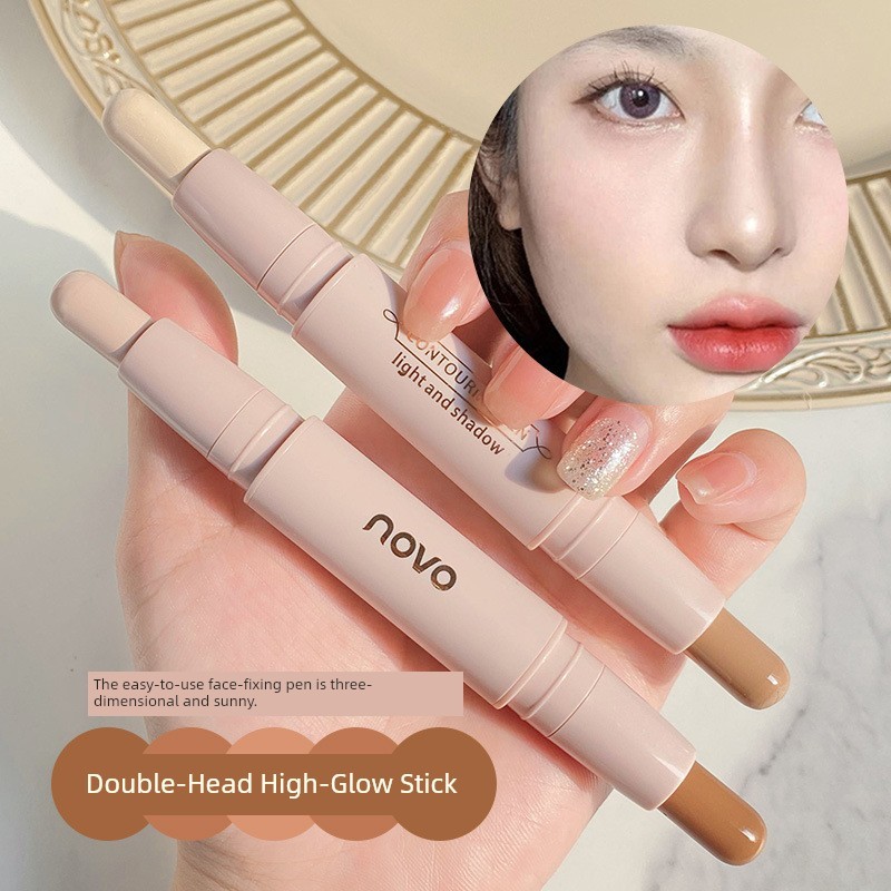 highlight bắt sáng bắt sáng highlight NOVO Đầu đôi làm sáng da mặt ba chiều đa năng