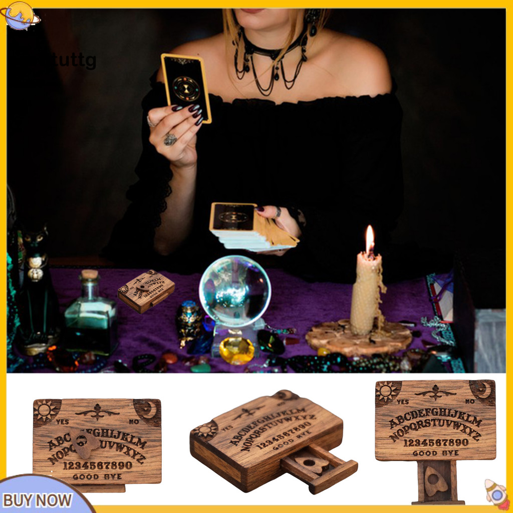 {uStuttg} Bảng Ouija thu nhỏ Trang trí hương vị cổ điển Bảng tinh thần Ouija thu nhỏ cổ điển có ngăn