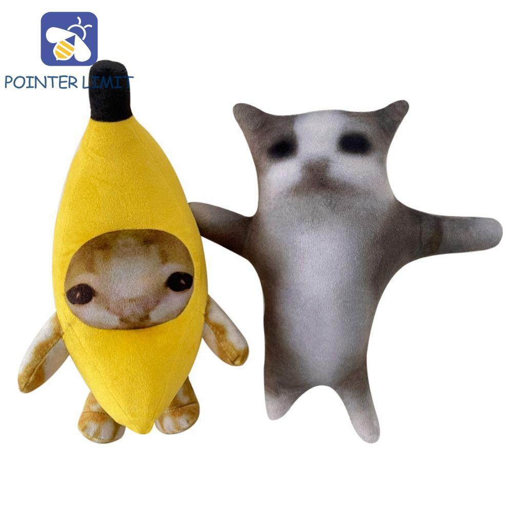 POINTER LIMIT Banana Cat Đồ chơi sang trọng, Búp bê mèo chuối Búp bê nhồi bông Happy Cat Đồ chơi nhồ