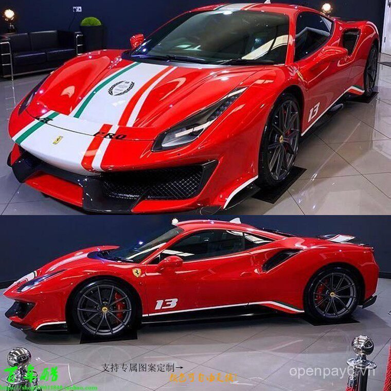 Ferrari 488 Dán Xe Hơi Latte Ferrari pista458 F8 Cờ Ý Nhãn Dán Độc Đáo Dán Trang Trí