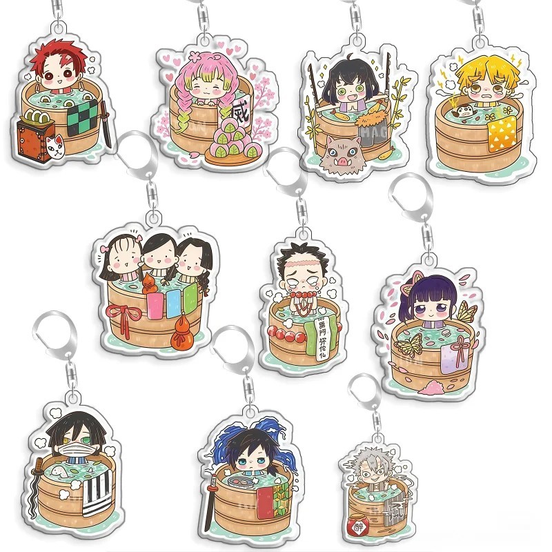 Móc khóa Anime Demon Slayer Kimetsu no Yaiba mica Acrylic nhân vật Giyuu Sanemi Obanai Tanjiro mẫu O