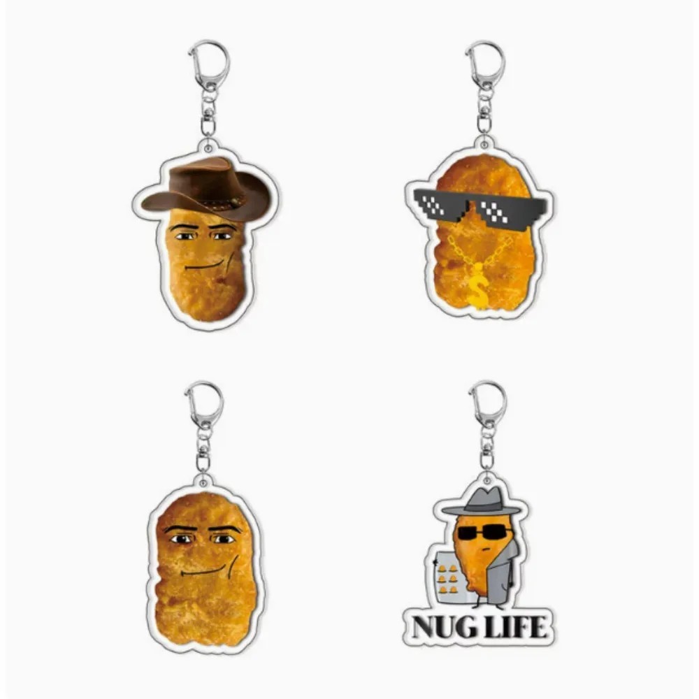 Móc khóa Meme Gà Rán Nugget Gedagedigedagedago hài hước độc lạ treo cặp sách balo chất liệu Mica Acr