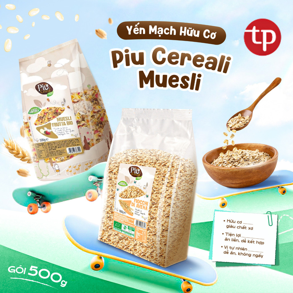 Yến mạch hữu cơ Piu Cereali Muesli 500g