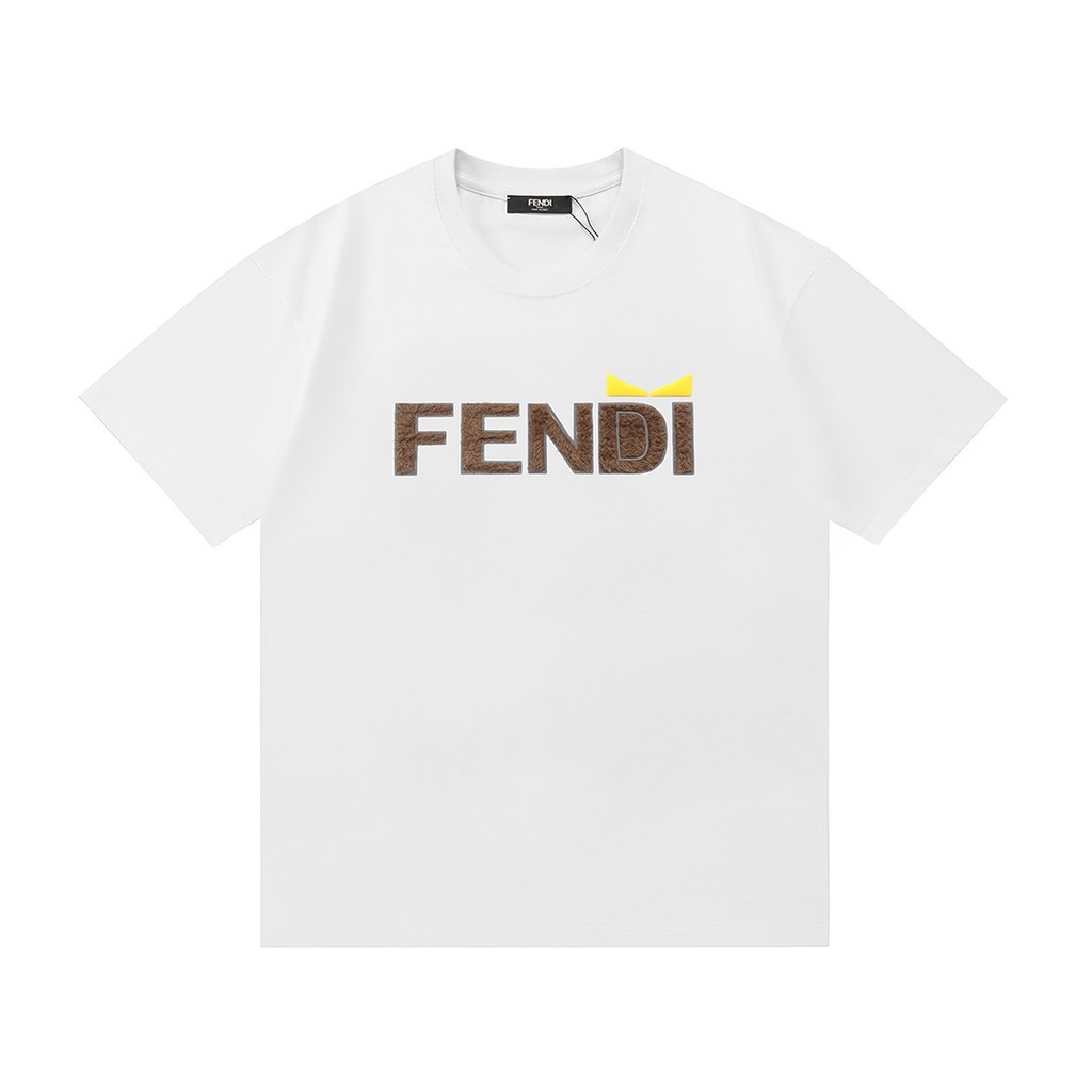 Fendi - Bộ couple áo thun nam và áo sơ mi ren nữ, thiết kế mới cho mùa xuân, mềm mại và đường may cẩ