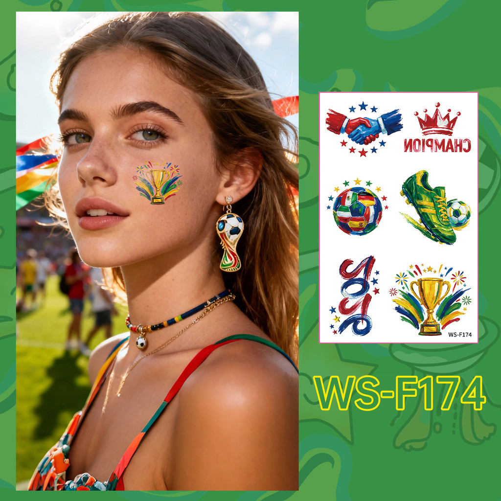 [2026 Megamo World Cup] World Cup Hình Xăm Dán Bóng Đá Hoạt Hình Trang Điểm Mặt Người Hâm Mộ Phải Có