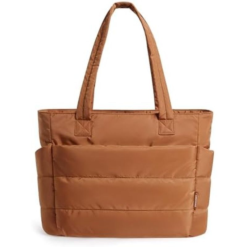 BAGSMART Tote Bag for Women, Lightweight Puffy Tote Bag with Compartments Shoulder Bag Handbag for T