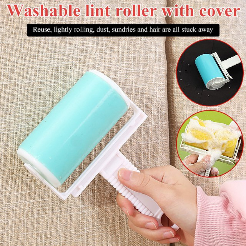 [Reusable & Durable] Large Lint Roller For Clothes With 3 Refillable Sticky Rollers Pet Hair Remover