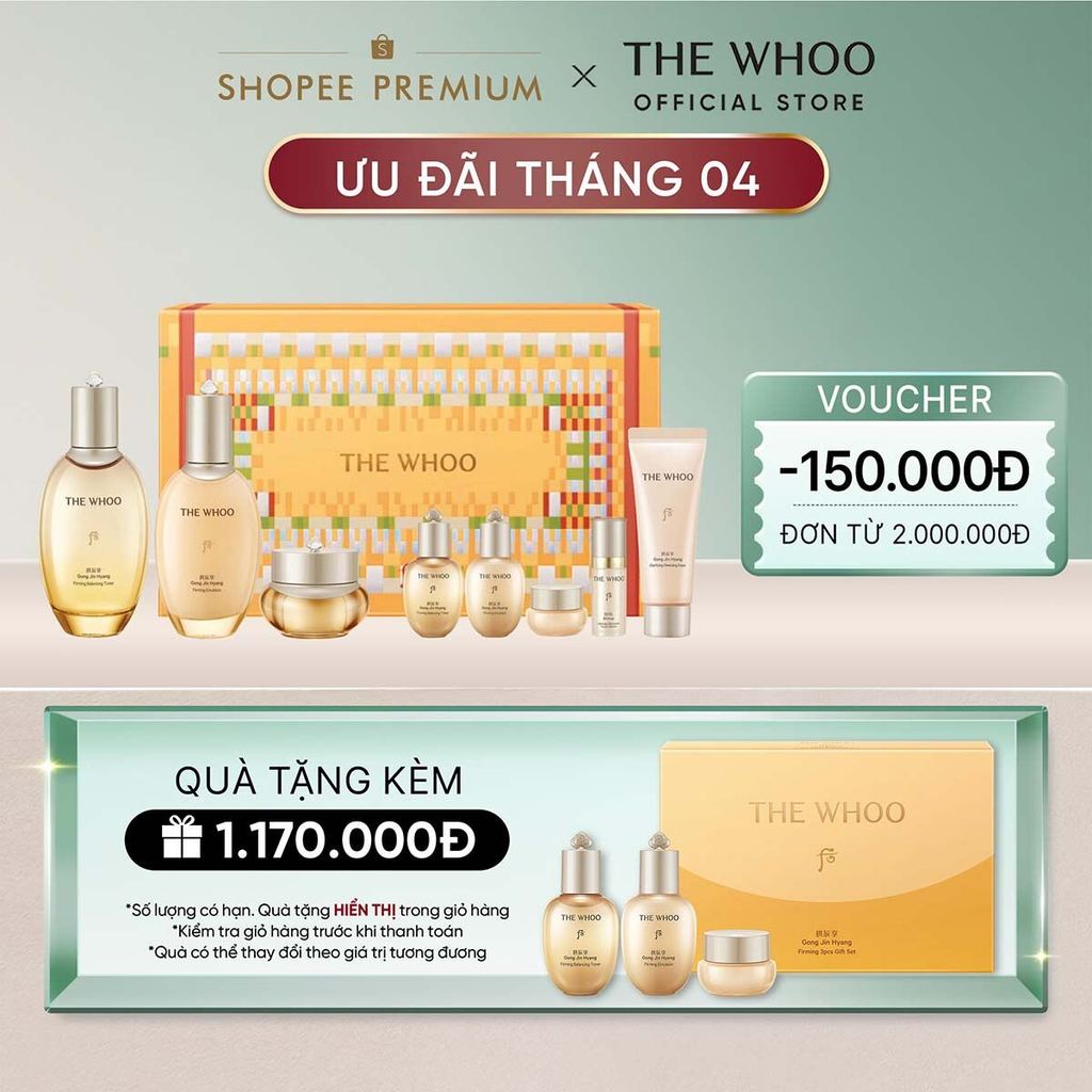 [THE WHOO OFFICIAL] Bộ dưỡng ẩm chống lão hóa Đông y WHOO Gong Jin Hyang Firming