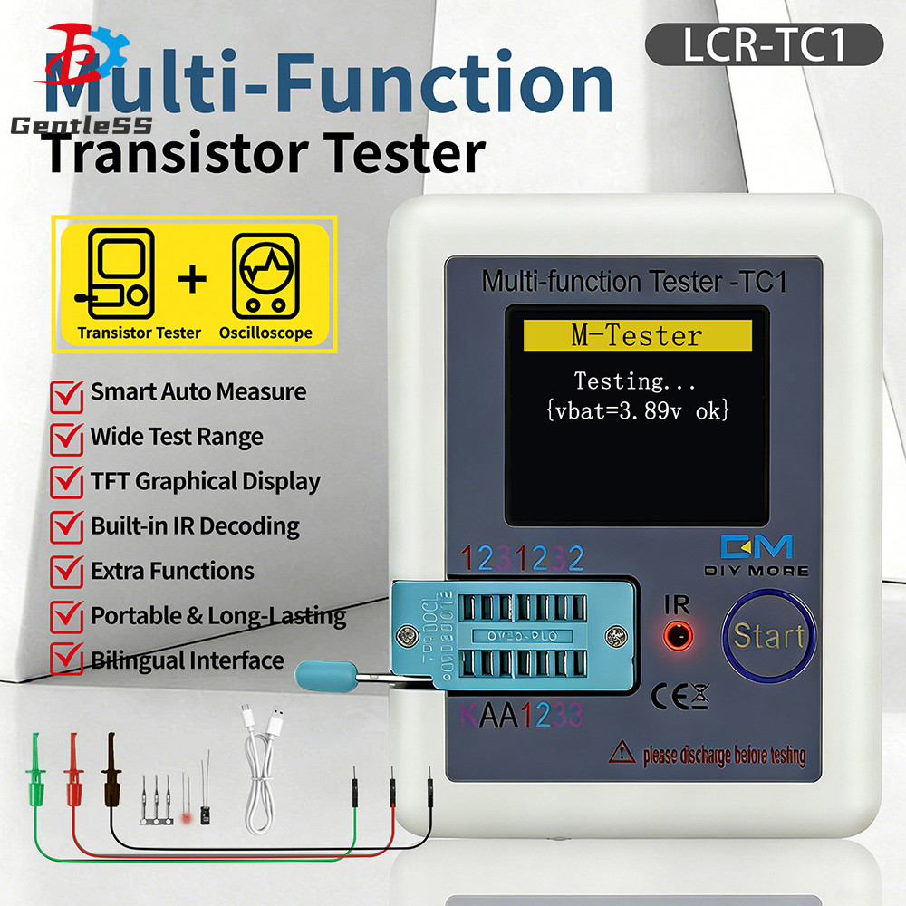 Máy kiểm tra điện trở đa chức năng LCR-TC1 1,8 Inch Máy kiểm tra thành phần điện tử Giao diện Type-C