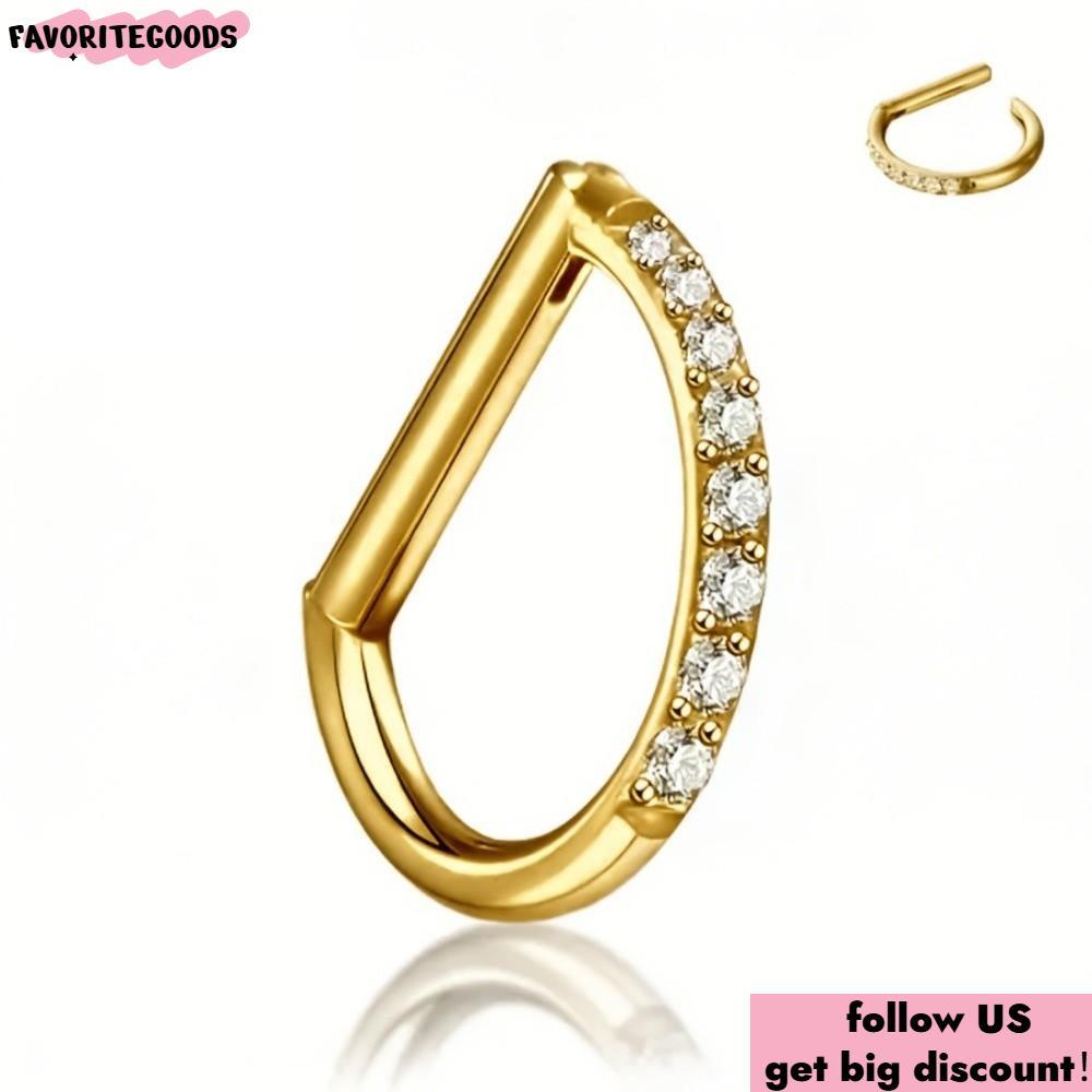 FAVORITEGOODS Septum Ring, ASTM F136 Titan D Shape Sụn Tai Xuyên, Bông Tai Bản Lề Đoạn Bản Lề Clicke