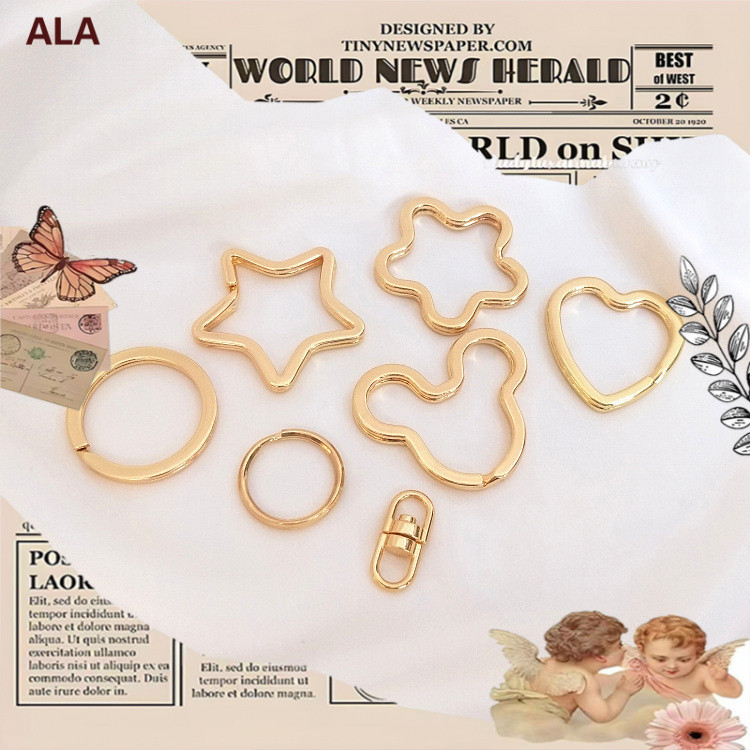 💖Phụ kiện trang sức DIY💖Túi Chìa Khóa Vàng Thật 14K Hình Đầu Mickey Và Ngôi Sao Năm Cánh[fashion nec
