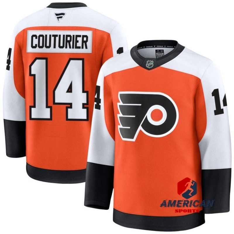 Nam 2024-25 NHL Philadelphia Flyers Sean Couturier Home Burnt Orange Hockey Jersey