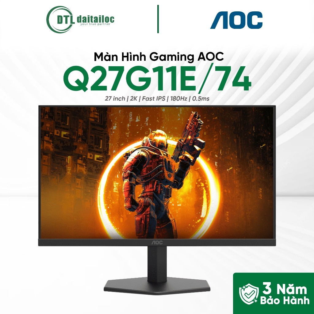 Màn Hình Gaming AOC Q27G11E/74 27 inch 2K Fast IPS 180Hz 0.5ms | Chính Hãng | Bảo Hành 36 Tháng